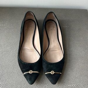 Tory Burch black suede flats